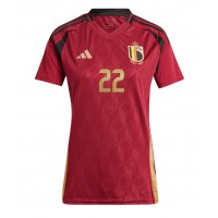 Camiseta Bélgica Jeremy Doku #22 Primera Equipación para mujer Eurocopa 2024 manga corta